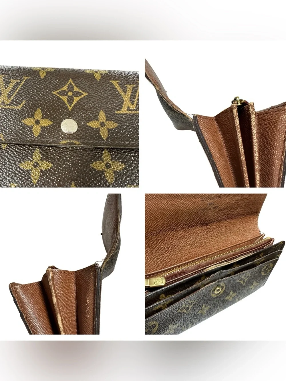 Louis Vuitton Sarah Monogram Leather Long Wallet on Chain